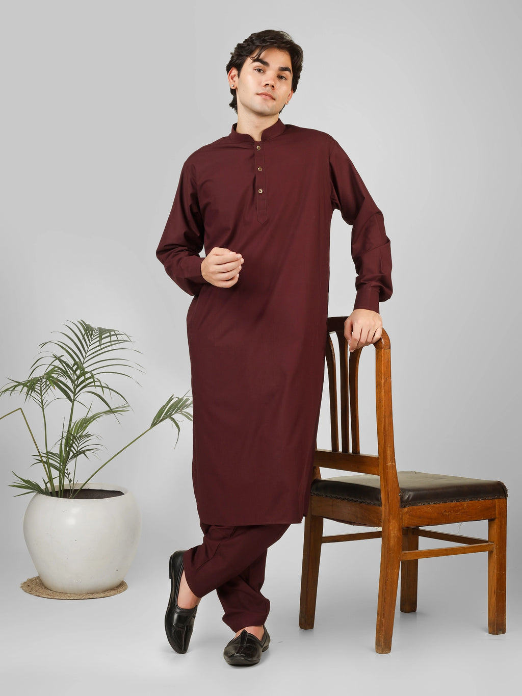 maroon kameez shalwaar for men