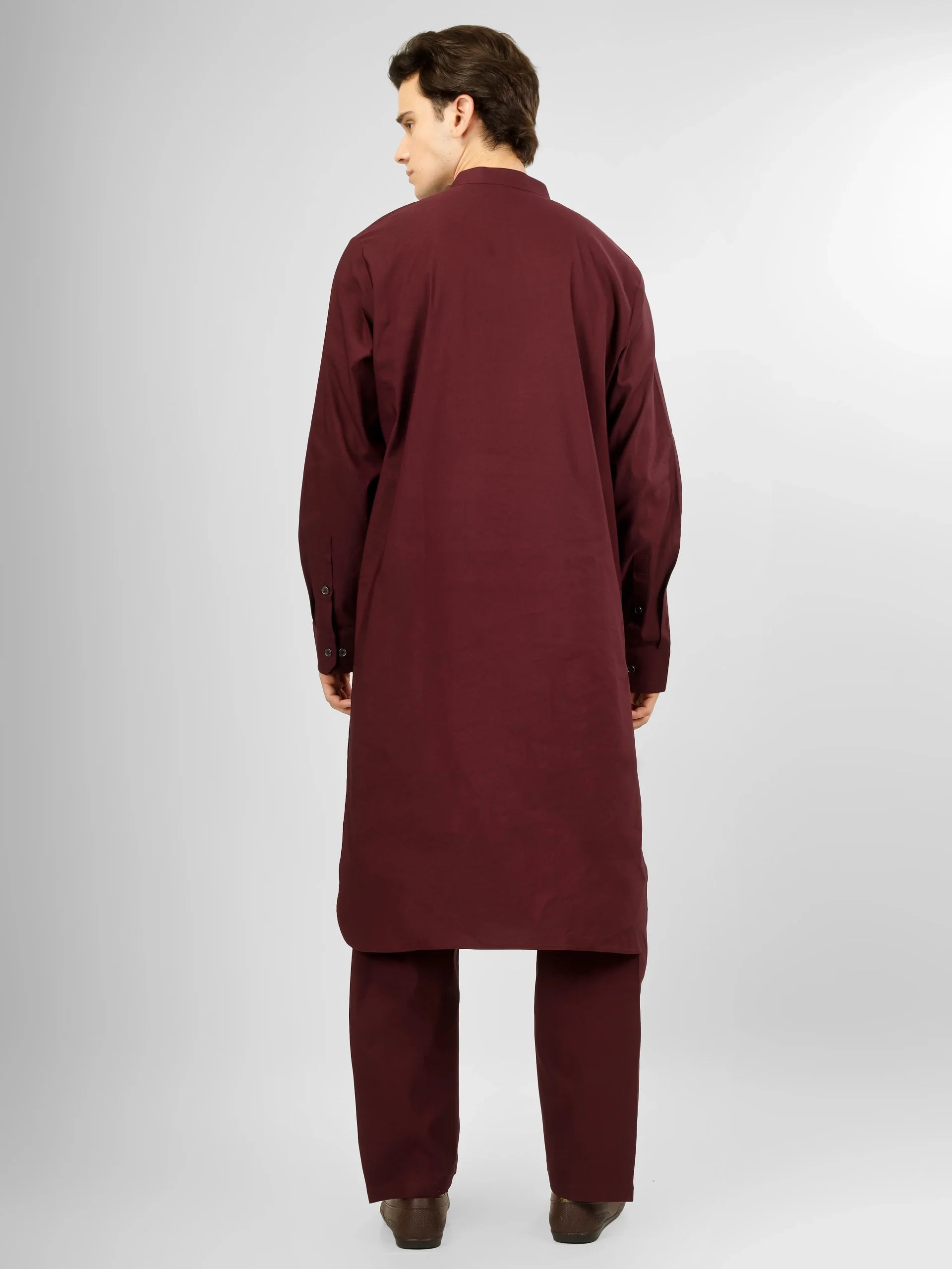 maroon stretch kameez shalwaar for men