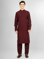 maroon stretch kameez shalwaar for men