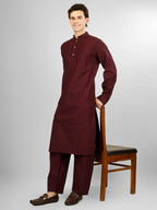 maroon stretch kameez shalwaar for men