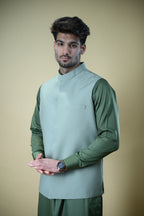 Mint Green Bandgala Waistcoat