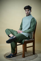 Mint Green Bandgala Waistcoat