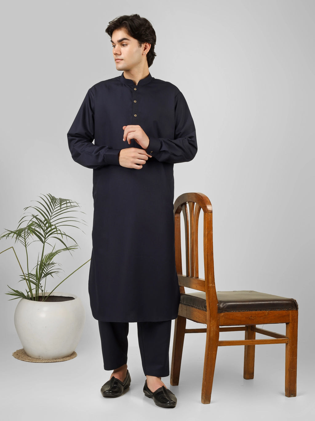 navy blue  kameez shalwaar for men
