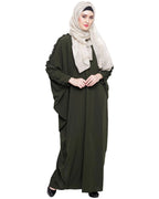 baraqah female olive green color modest fashion kaftan abaya for women 