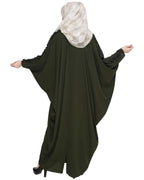 baraqah female olive green color modest fashion kaftan abaya for women 