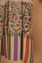 baraqah white printed pure pashmina female stole 