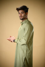 Pistachio Green Luma Shirt Collar Kameez Shalwar