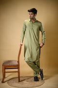 Pistachio Green Luma Shirt Collar Kameez Shalwar