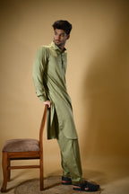 Pistachio Green Luma Shirt Collar Kameez Shalwar