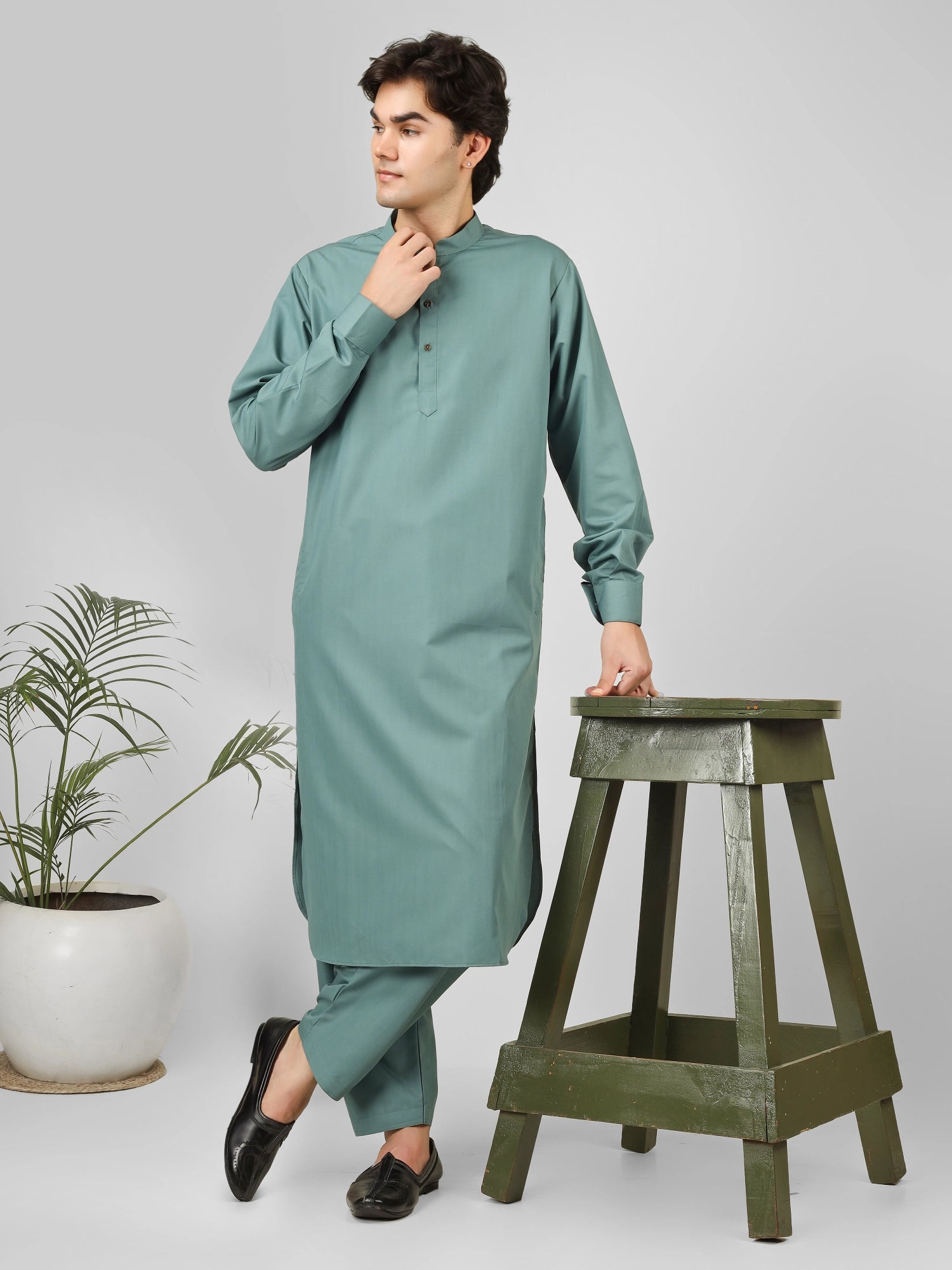 rashieq aquamarine kameez shalwaar for men