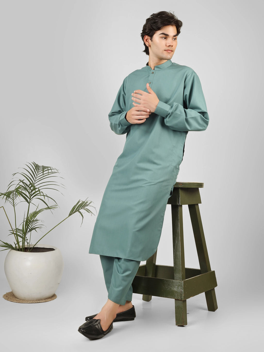 rashieq aquamarine kameez shalwaar for men