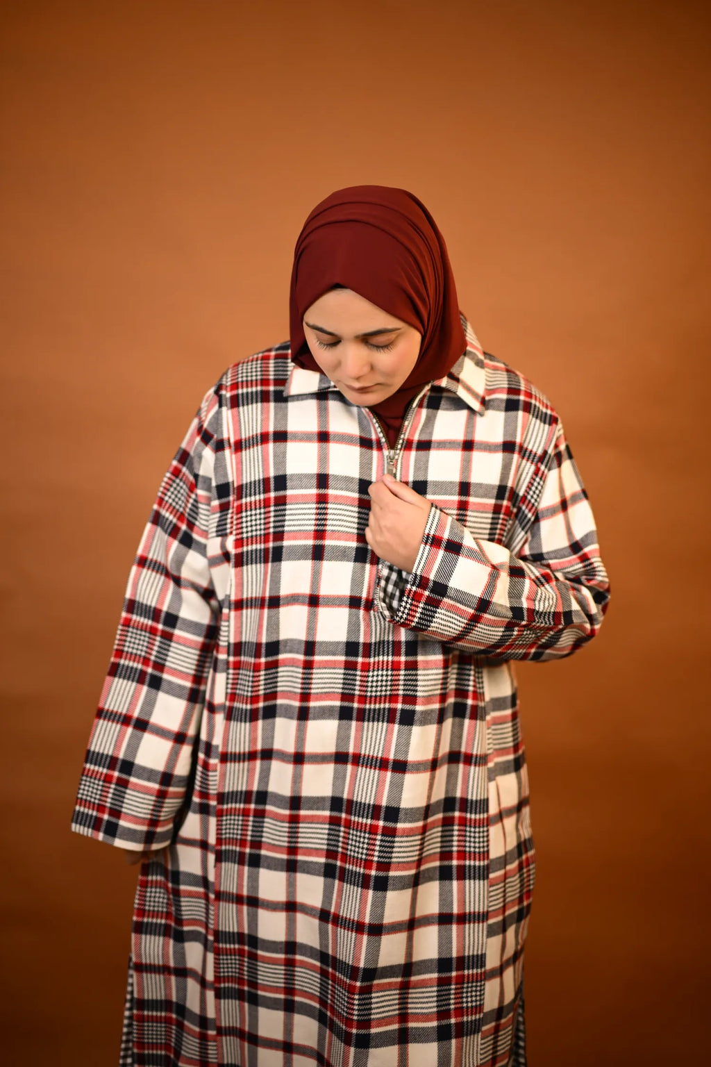 baraqah female winter checked winter pheran 