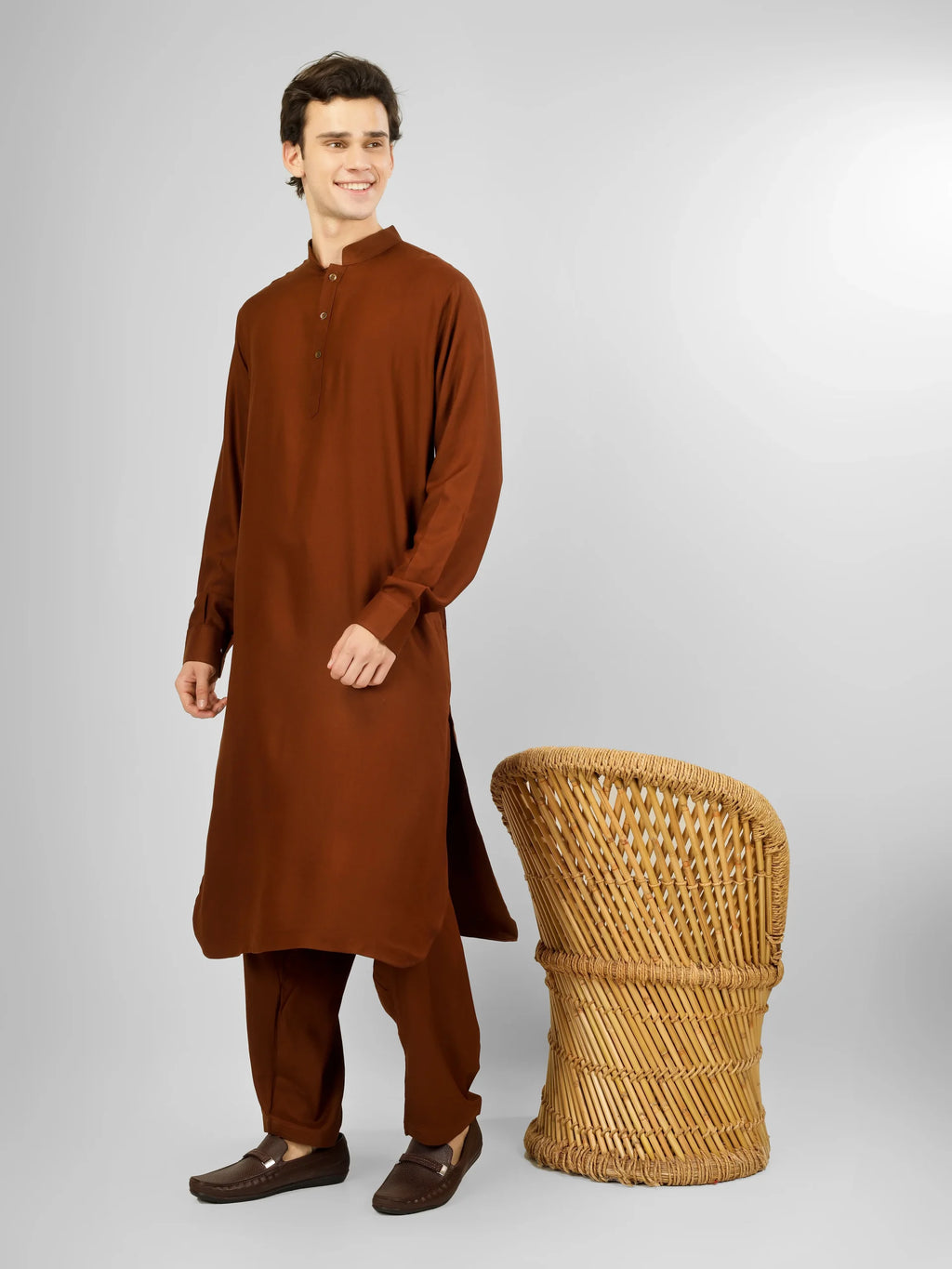 rusty color kurta pajama for men 