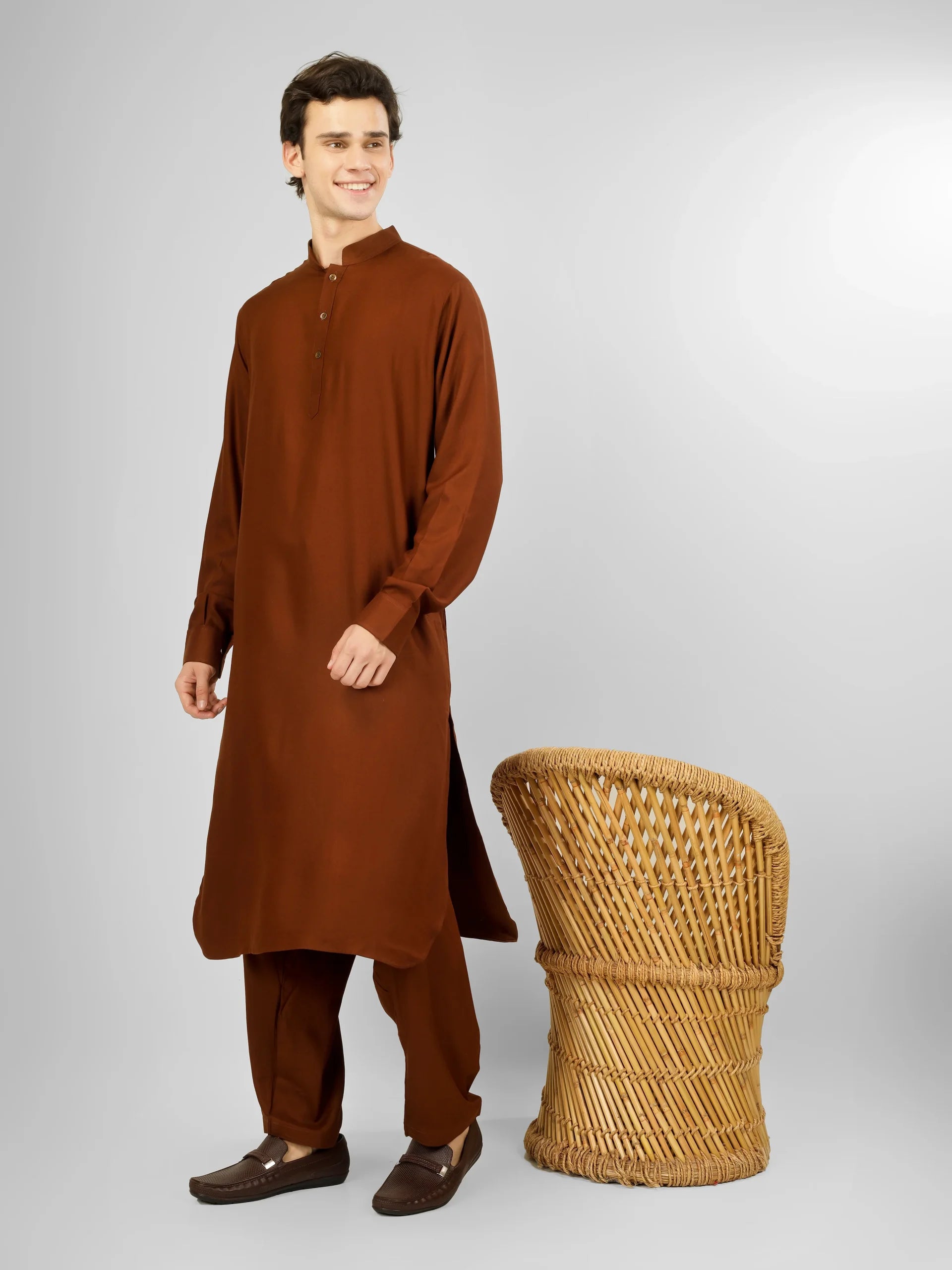 rusty color kurta pajama for men 