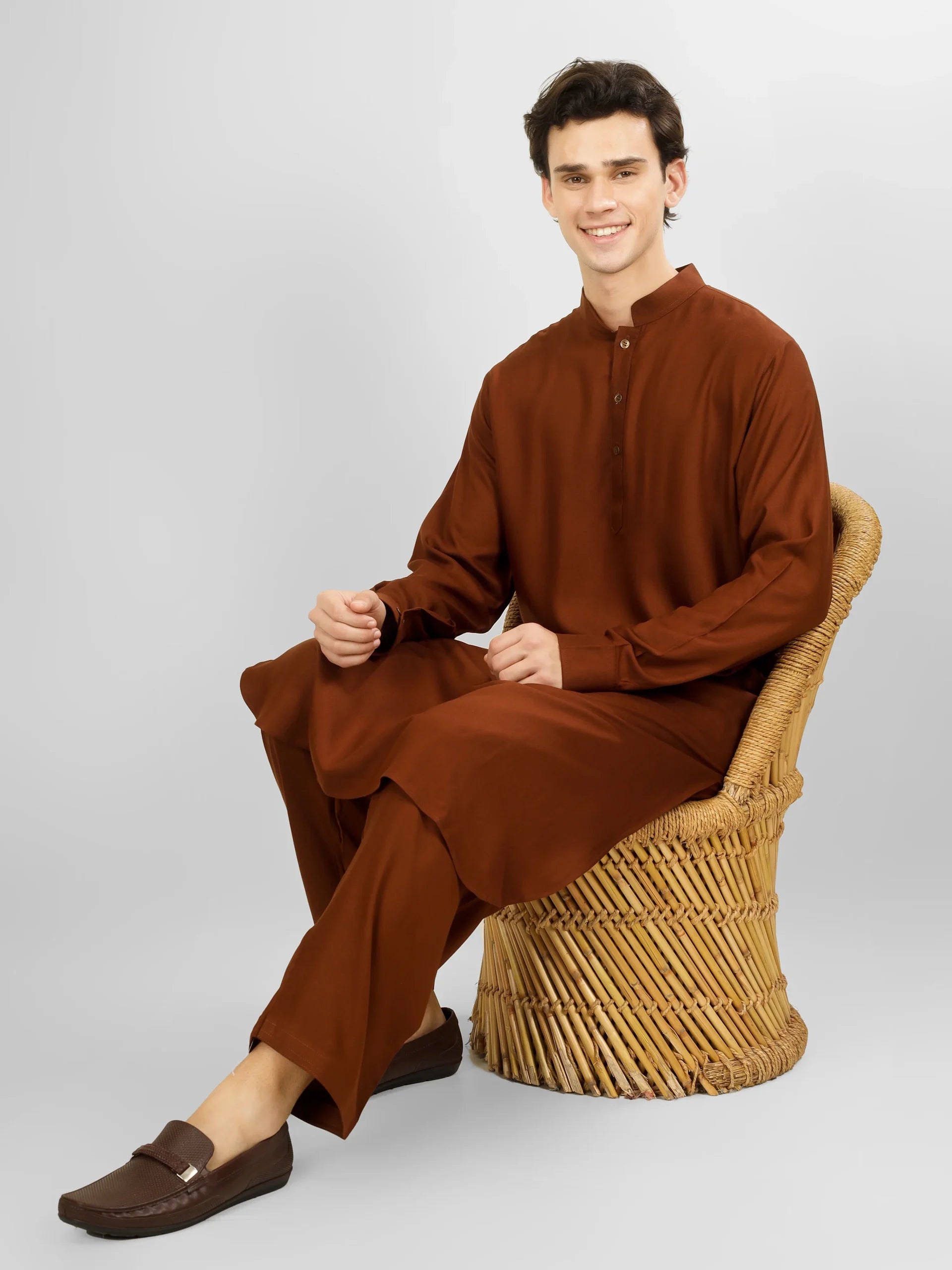 rusty color kurta pajama for men 