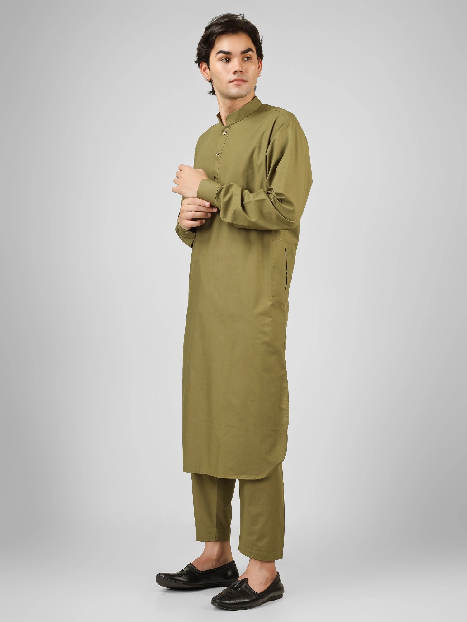 sage green color kameez shalwaar for men 