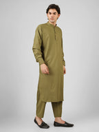 sage green color kameez shalwaar for men 