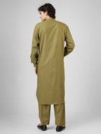 sage green color kameez shalwaar for men 