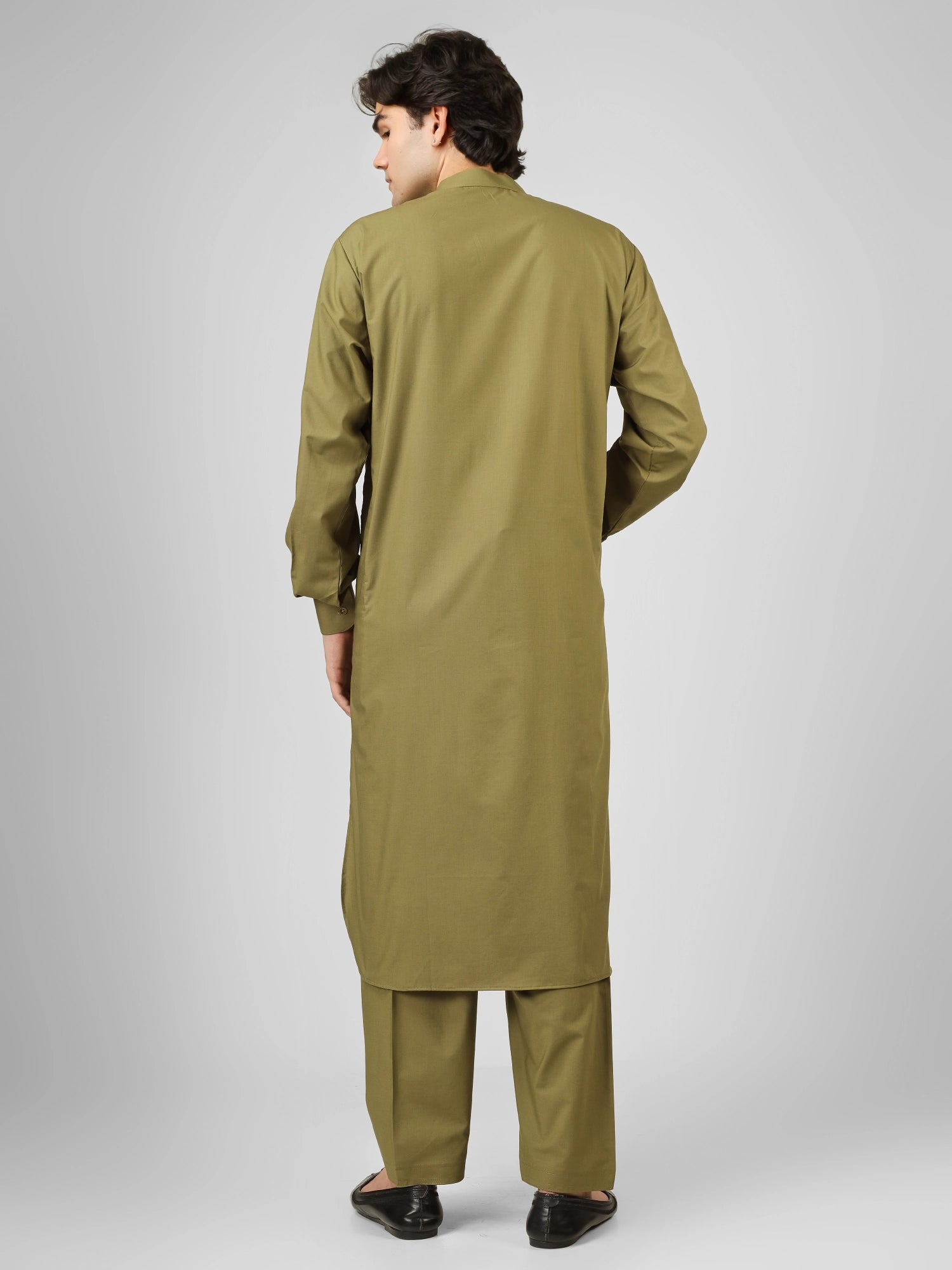 sage green color kameez shalwaar for men 
