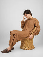 savannah brown color kameez shalwaar for men 