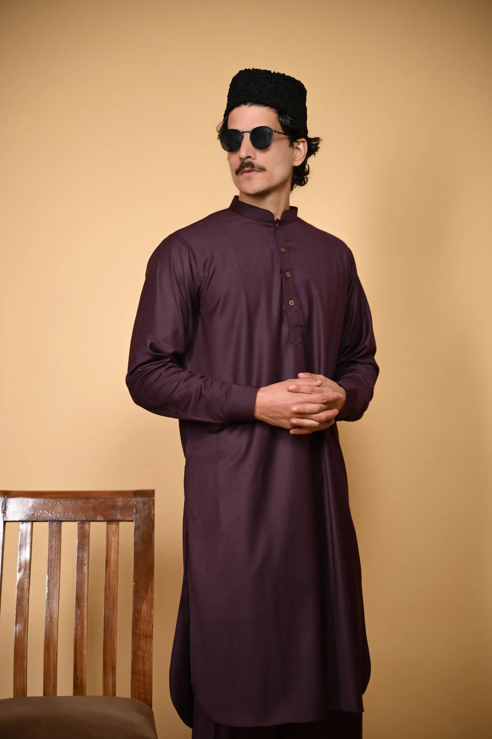 shadow plum pre winter tamtadu kameez shalwar for men 