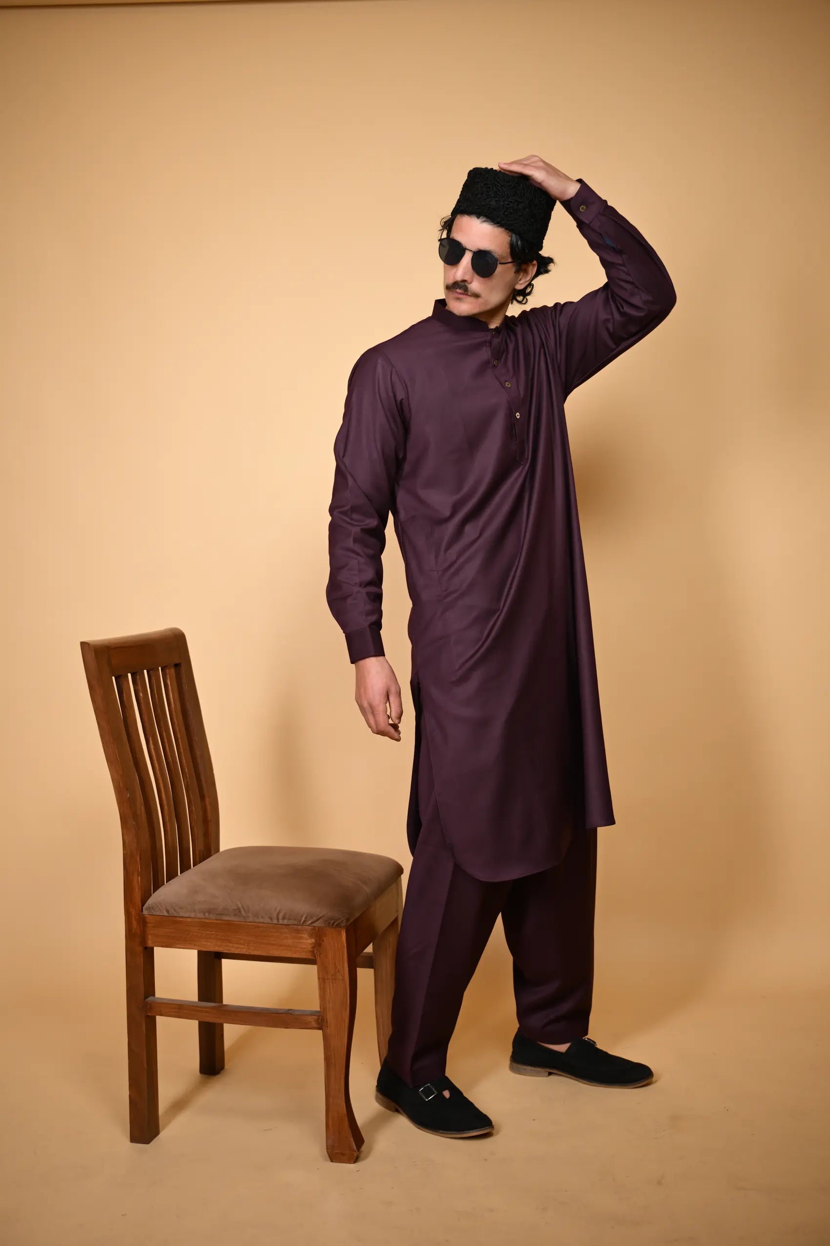 shadow plum pre winter tamtadu kameez shalwar for men 