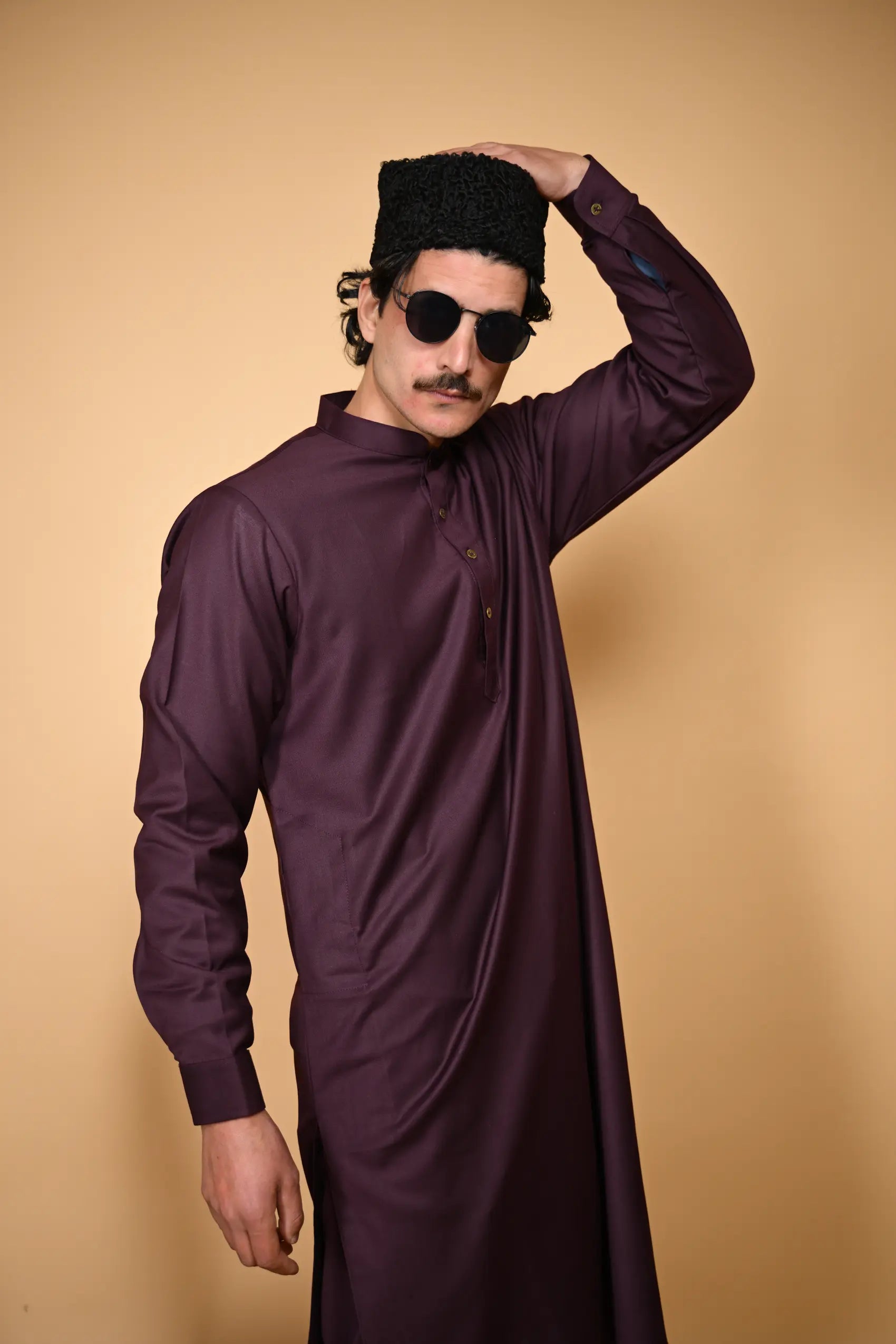 shadow plum pre winter tamtadu kameez shalwar for men 