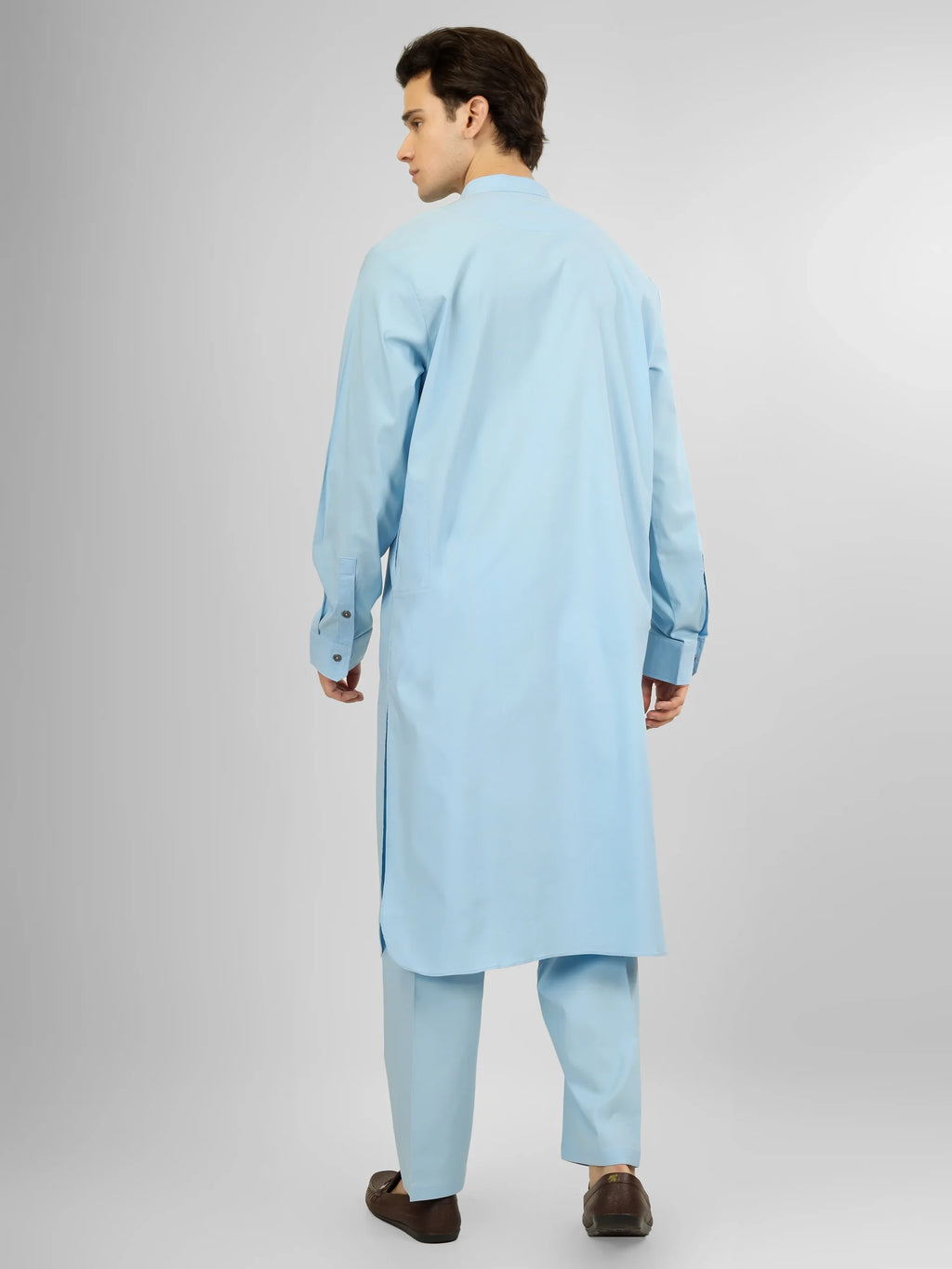 sky blue stretch kameez shalwaar for men 