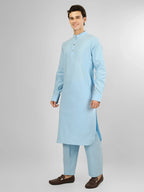 sky blue stretch kameez shalwaar for men 
