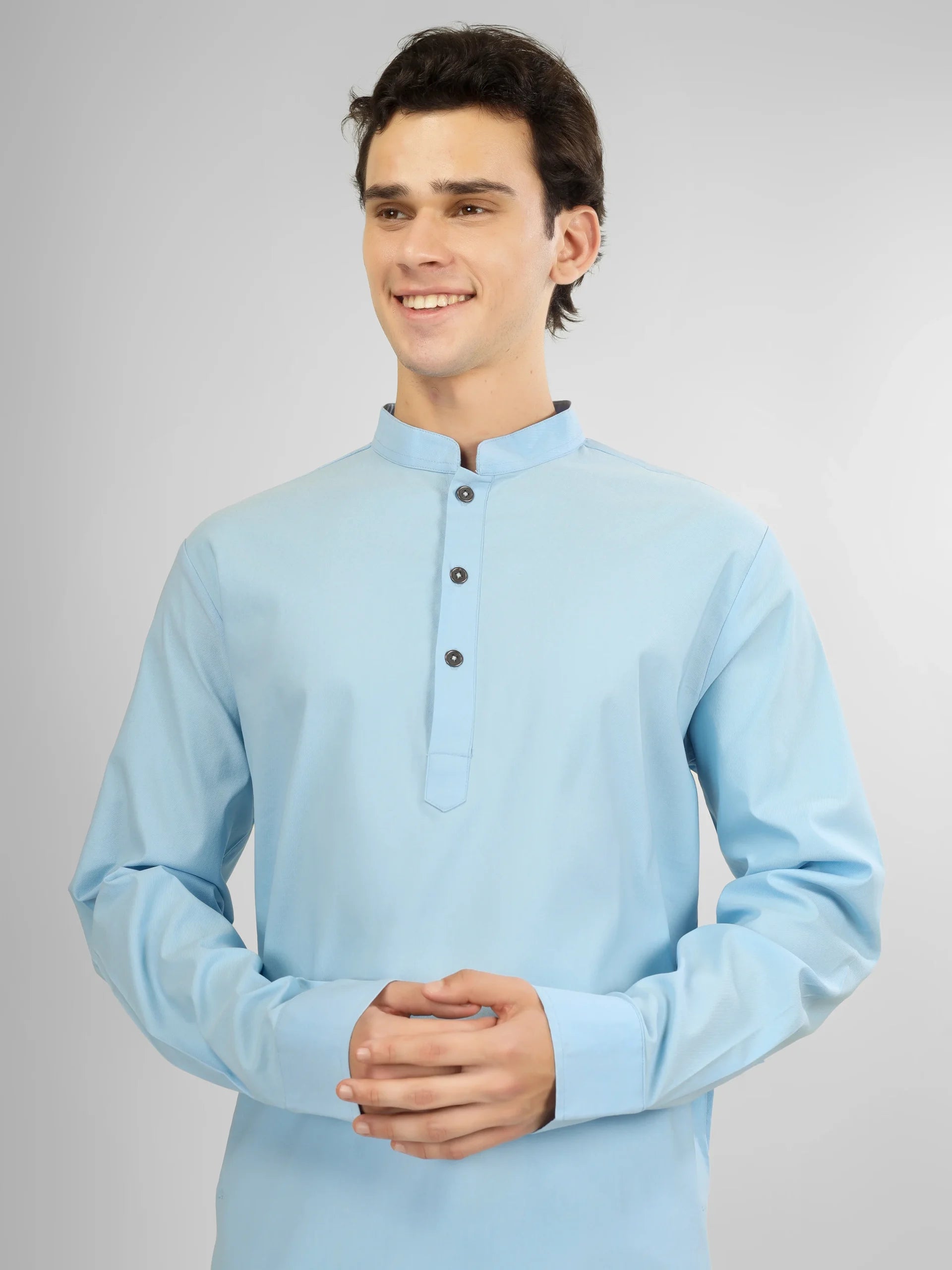 sky blue stretch kameez shalwaar for men 