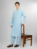 sky blue stretch kameez shalwaar for men 