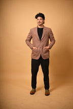 soft camel brown winter blazer for men