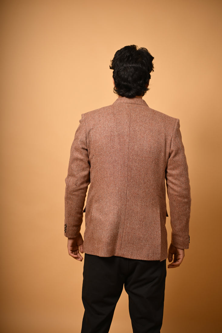 soft camel brown winter blazer for men