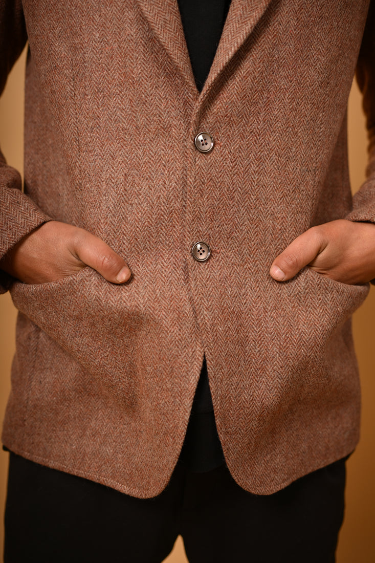 soft camel brown winter blazer for men