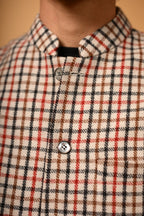 Soft Camel Brown Herringbone Woollen Waistcoat for men
