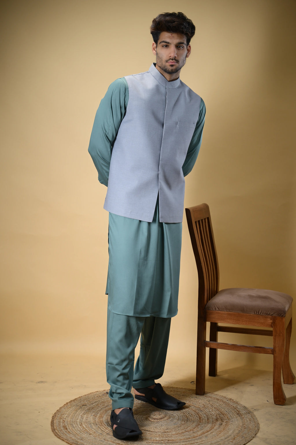 Steel Grey Bandgala Waistcoat