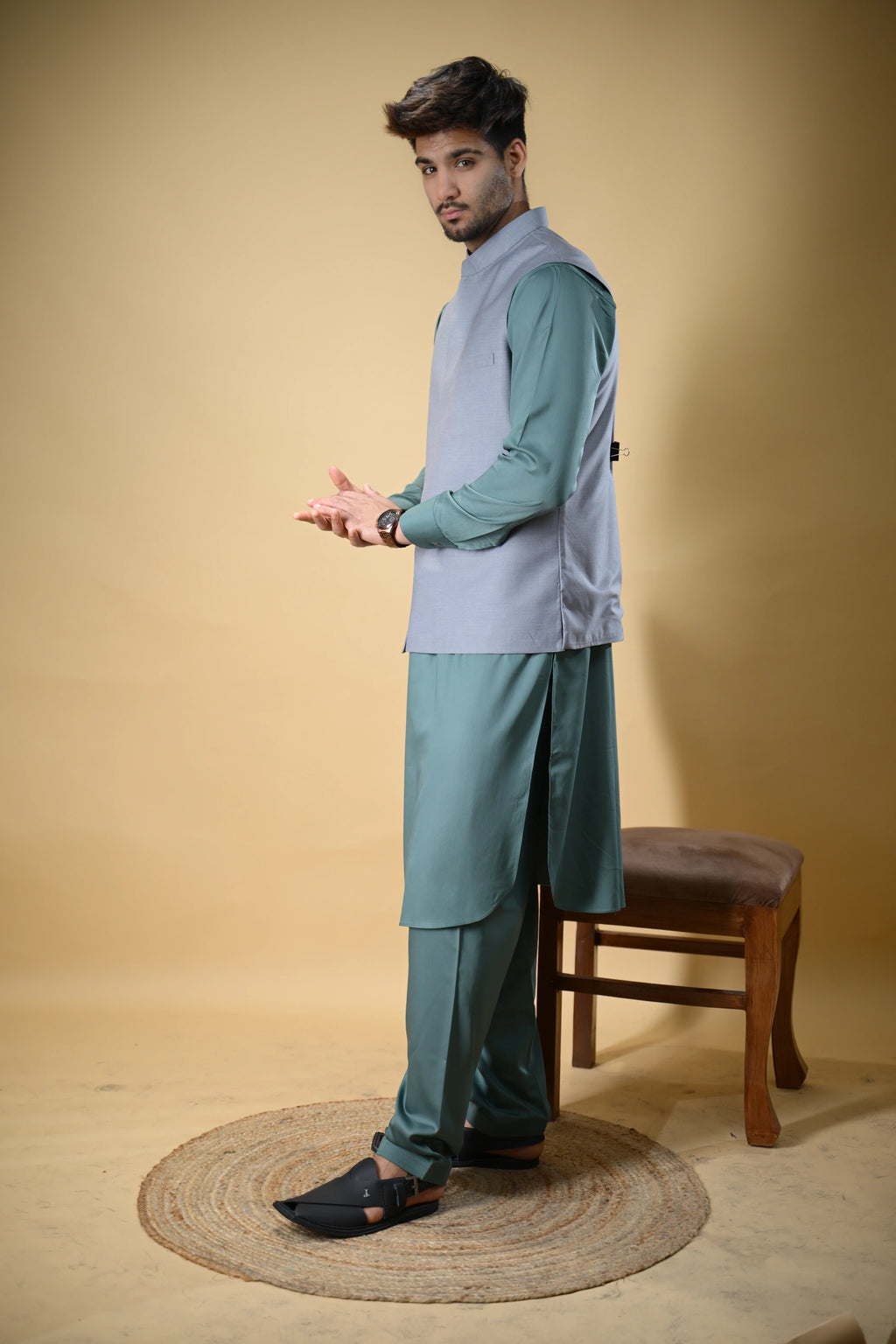Steel Grey Bandgala Waistcoat