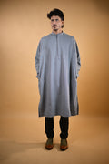 Steel Grey Dotted winter Pheran for men 
