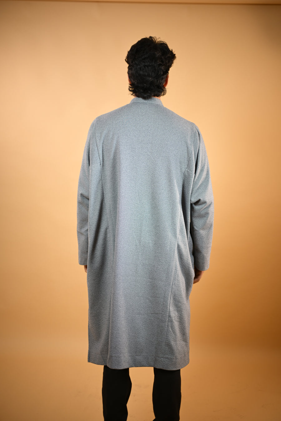Steel Grey Dotted winter Pheran for men 

