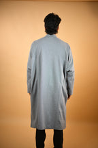 Steel Grey Dotted winter Pheran for men 
