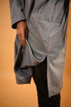 Steel Grey Dotted winter Pheran for men 
