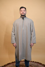 baraqah tea pink dotted winter pheran for men 