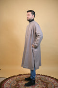 baraqah vibrant tea pink dotted winter pheran for men 