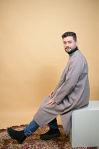 baraqah tea pink dotted winter pheran for men 