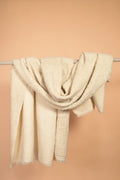 White Furry Handwoven Merino Wool Blanket
