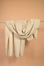 White Furry Handwoven Merino Wool Blanket
