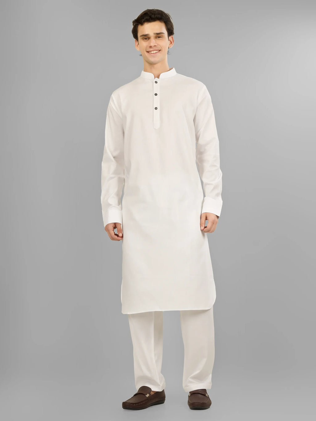 white stretch kameez shalwaar for men 