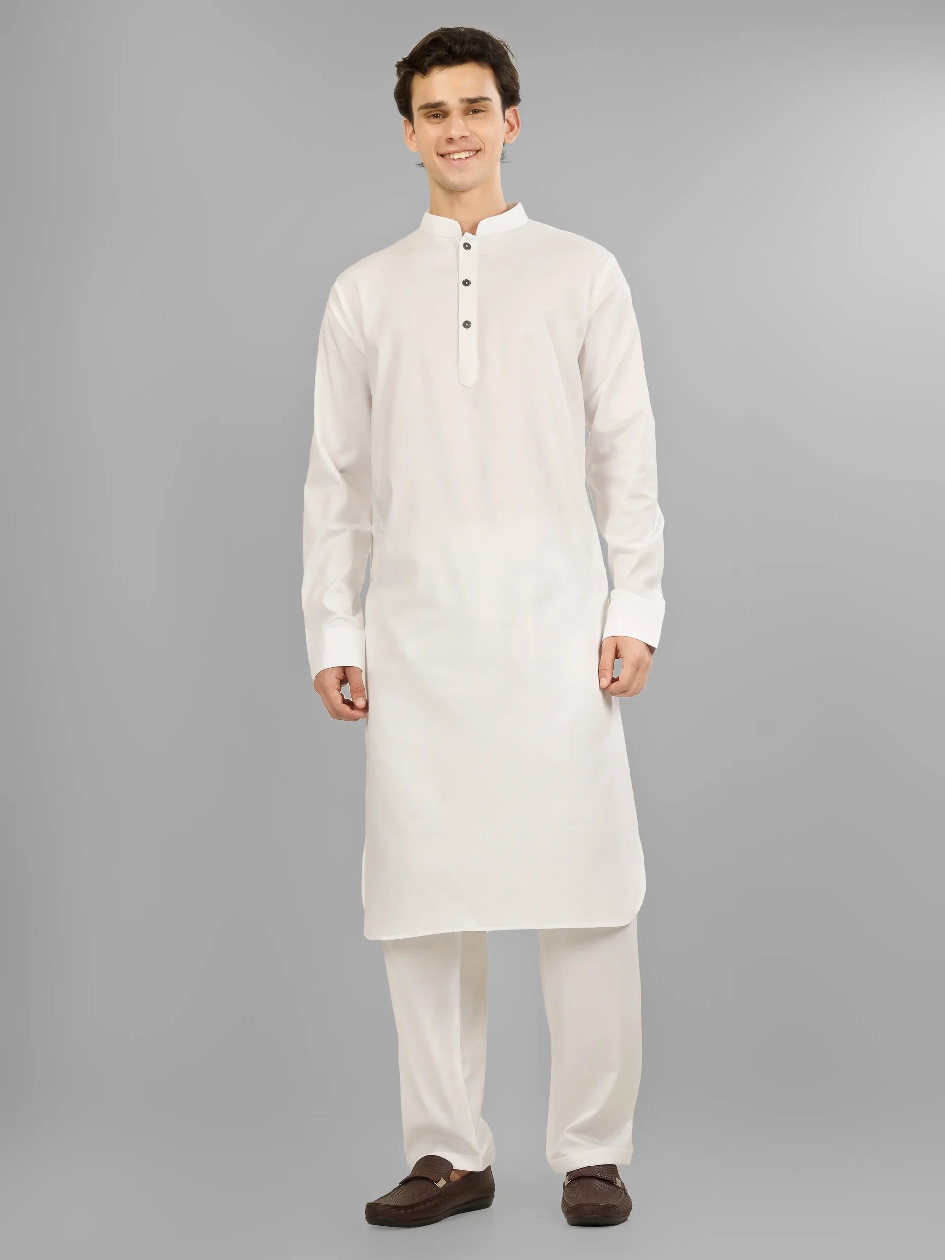 white stretch kameez shalwaar for men 