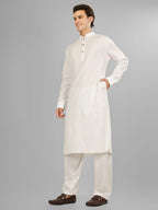 white stretch kameez shalwaar for men 