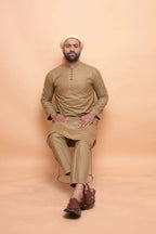 baraqah wooden color kurta pajama for men
